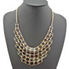 N-4752 Fashion gold plated metal geometry Enamel  tassels Choker Bib Necklace