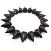 B-0047 punk Style Man made Opal rivet stretch bracelet