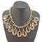 N-1001 Charming Gold Plated Clear Crystal drop Choker Necklace