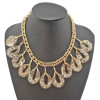 N-1001 Charming Gold Plated Clear Crystal drop Choker Necklace
