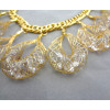 N-1001 Charming Gold Plated Clear Crystal drop Choker Necklace