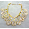 N-1001 Charming Gold Plated Clear Crystal drop Choker Necklace