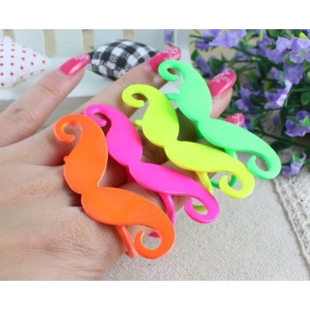 R-0184 Colors Choose Cute Cosplay Moustache Handlebar Two Fingers Double Ring 8.5 8