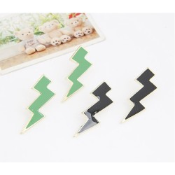 E-2031 New Punk Fashion Golden Metal Enamel Big Lifhtning Earring Ear Stud