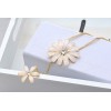 N-0085 New Gold Plated Alloy Chain Acrylic Crystal Flower Pendant Sweater Necklace For Women
