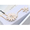 N-0085 New Gold Plated Alloy Chain Acrylic Crystal Flower Pendant Sweater Necklace For Women