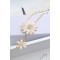 N-0085 New Gold Plated Alloy Chain Acrylic Crystal Flower Pendant Sweater Necklace For Women