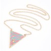 N-4516 European style gold Plated Enamel Leopard Print Triangle Pendant Neckalce
