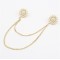 P-0063 New Arrival Gold/Bronze Plated Pearl Rhinestone Flower Brooch Pin