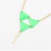 N-4601 New Fashion European  Enamel 3Triangles Rivet Pendant Neckalce