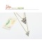 N-458 New IN Gold Plated Double Chain Enamel Triangle Pendant  Sweater Necklace