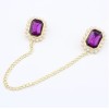 P-0062 Gold Plated  pearl flower crystal nail collar brooch