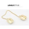 P-0062 Gold Plated  pearl flower crystal nail collar brooch