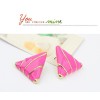 E-2007 New Lovely Gold Plated Metal Rose Enamel Triangle Charming Earrings Ear Stud