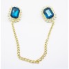 P-0062 Gold Plated  pearl flower crystal nail collar brooch