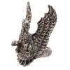 R-0709 Vintage Style Silver Metal Fly Eagle Wing Sharp Claw Ring