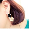 E-2036 New  Arrival Fashion Gold Plated Enamel Rhombus Dangling Earring