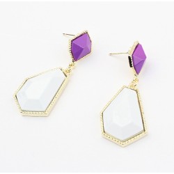 E-2009 New IN gold plated enamel geometry Dangle Earring