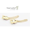 E-0643 Fashion style gold plated crystal owl tassels  Dangle Earring