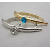 R-0131 Vintage Style Silver gold Metal rhinestone screw double finger Ring