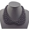 N-2072 Charming Fashion Black/White Beads Lovely  Collar Necklace