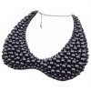 N-2072 Charming Fashion Black/White Beads Lovely  Collar Necklace