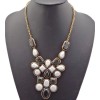 N-0751 New In Fashion Lovely Bronze Metal Square Drop Resin Gem Choker Necklace