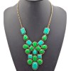 N-0751 New In Fashion Lovely Bronze Metal Square Drop Resin Gem Choker Necklace