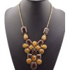 N-0751 New In Fashion Lovely Bronze Metal Square Drop Resin Gem Choker Necklace