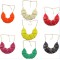 N-0512 New In Fashion Lovely Golden Metal Olong Triangle Resin Gem Choker Necklace