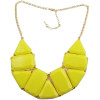 N-0512 New In Fashion Lovely Golden Metal Olong Triangle Resin Gem Choker Necklace