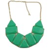 N-0512 New In Fashion Lovely Golden Metal Olong Triangle Resin Gem Choker Necklace