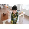 C-0001 New In Pastorable rose flower ramie cotton yarn scarf 180cm*110cm