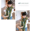 C-0001 New In Pastorable rose flower ramie cotton yarn scarf 180cm*110cm