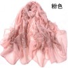 C-0022 New Vintage Style blue and white porcelain Flower ramie cotton yarn scarf 180cm*110cm