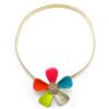 Charming Fashion Gold Plated stretch snake Chain enamel flower waist chain  Necklace N-0118