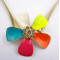 Charming Fashion Gold Plated stretch snake Chain enamel flower waist chain  Necklace N-0118