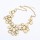 New Vintage Style Bronze Metal Resin Gem Flower Choker Necklace N-0513