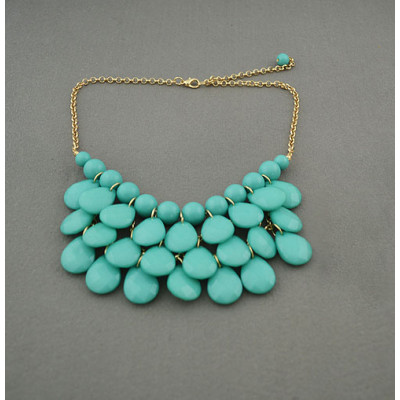 New Charming Gold Plated Multilayer Resin Drop Pendant Necklace N-0540