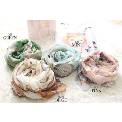 New Vintage Style clocks Watch printing ramie cotton yarn scarf 180cm*110cm C-0031