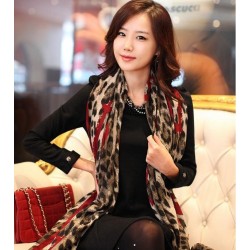 New European Style Fashion Leopard Heart cotton yarn scarf 180cm*110cm C-0032