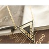 New Gold Plated Alloy Hollow Out Enamel Triangle Pendant Necklace N-4501