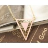 New Gold Plated Alloy Hollow Out Enamel Triangle Pendant Necklace N-4501