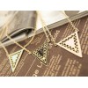 New Gold Plated Alloy Hollow Out Enamel Triangle Pendant Necklace N-4501