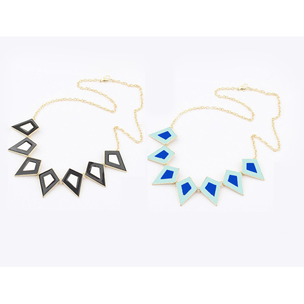 hot sale European style fashion gold Plated Enamel  Triangle Necklace N-4523