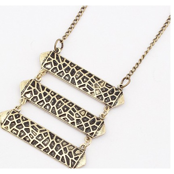 New Vintage style bronze Alloy Pattern Ladder Pendant Necklace N-4506