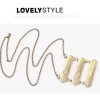 New Vintage style bronze Alloy Pattern Ladder Pendant Necklace N-4506