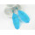 European style Opal skull head blue feather dangle  Earring Ear Stud E-0614