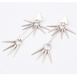 E-0101 New Punk Rivet Hanging Tassel Triangle Ear Stud Earring
