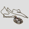 vintage Style bronze  rhinestone flower butterfly  pendant  Necklace N-2593